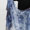 BORDERED DENIM SCARF IN HAND DYED CASHMERE