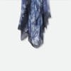 BORDERED DENIM SCARF IN HAND DYED CASHMERE