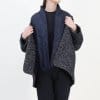 ELENA WOOL JAQUARD & GOOSE DOWN TWO PIECE COAT SET IN NAVY