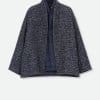 ELENA WOOL JAQUARD & GOOSE DOWN TWO PIECE COAT SET IN NAVY