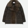 TOSCANA SHEARLING & GOOSE DOWN ITALIAN COAT