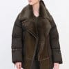 TOSCANA SHEARLING & GOOSE DOWN ITALIAN COAT