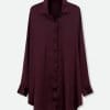 ZURI ONE-SIZE TUNIC IN SILK CHARMEUSE BORDEAUX